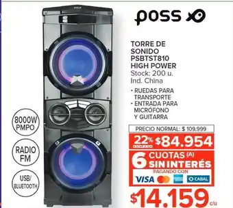 Carrefour Torre de sonido psbtst810 high power poss oferta