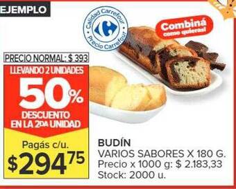 Carrefour Budín varios sabores oferta