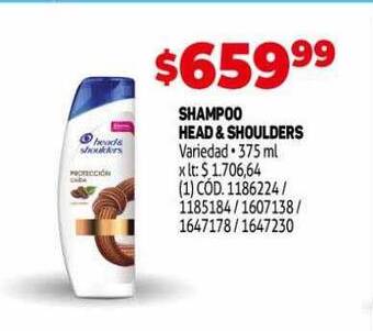 Makro Shampoo head&shoulders oferta