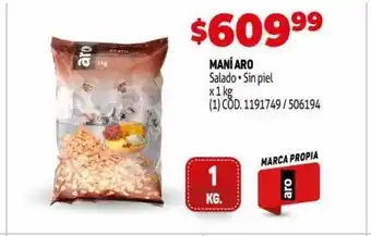 Makro Maní aro salado sin piel oferta