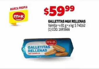 Makro Galletitas m&k rellenas oferta