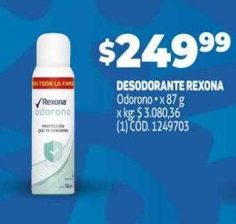 Makro Desodorante rexona odorono oferta