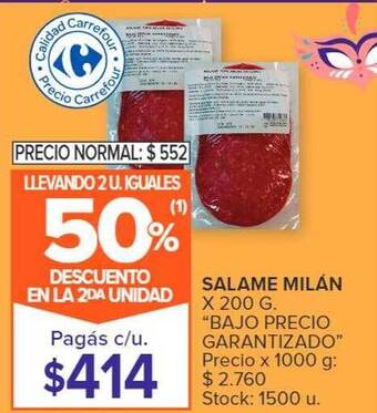 Carrefour Salame milán oferta