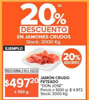 Carrefour Jamón crudo feteado oferta