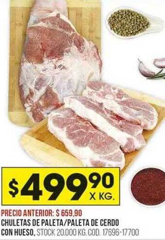 Coto Chuletas de paleta paleta de cerdo con hueso oferta