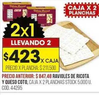 Coto Ravioles de ricota y queso coto oferta