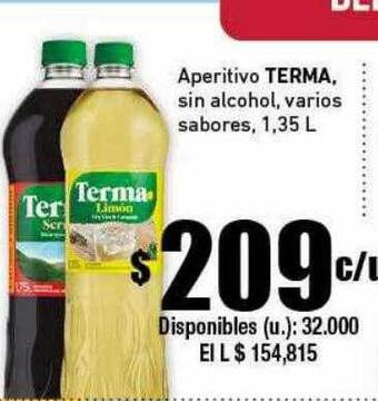 Cooperativa Obrera Aperitivo terma sin alcohol varios sabores oferta