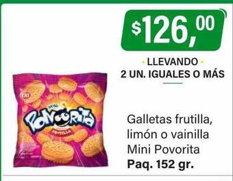 Supermercados Damesco Galletas frutilla, limón o vainilla mini povorita oferta