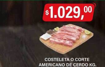 Supermercados Damesco Costeleta o corte americano de cerdo oferta