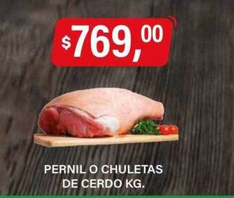 Supermercados Damesco Pernil o chuletas de cerdo oferta