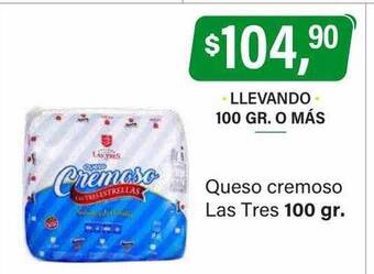 Supermercados Damesco Queso cremoso las tres oferta