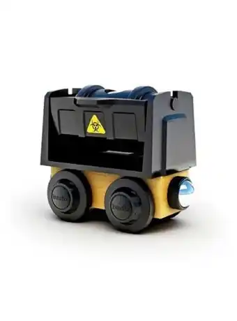 El Mundo del Juguete Trencity vagón de carga negro con barril oferta