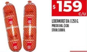 Supermercados DIA Leberwurst Dia 250g oferta