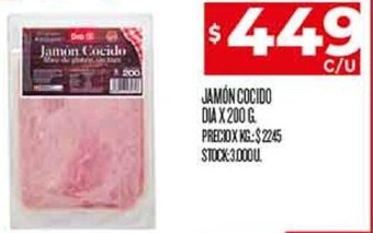 Supermercados DIA Jamón Cocido Dia 200g oferta