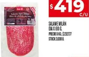 Supermercados DIA Salame Milán Dia 180g oferta