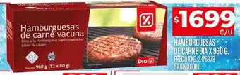 Supermercados DIA Hamburguesas de Carne Dia 960g oferta