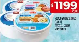 Supermercados DIA Helado Varios Sabores Dia 3L oferta