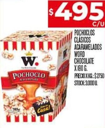 Supermercados DIA Pochoclos Clásicos Acaramelados Word Chocolate 180g oferta