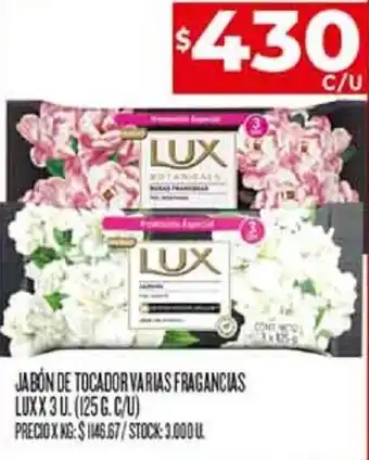 Supermercados DIA Jabón de Tocador Varias Fragancias Lux 3u oferta