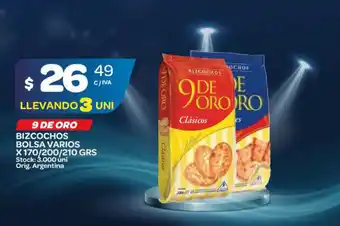 Carrefour Maxi 9 De Oro Bizcochos Bolsa Varios x 170/200/210grs oferta