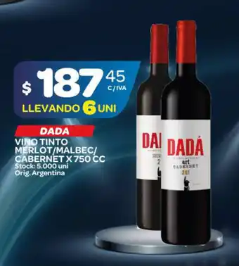 Carrefour Maxi Dada VintoTinto Merlot/Malbec/Cabernet x750cc oferta