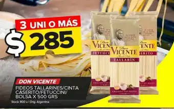 Carrefour Maxi Fideos don vicente / cinta / fetuccini 500g oferta