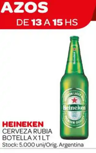Carrefour Maxi Heineken Cervesa Rubia Botella x 1L oferta