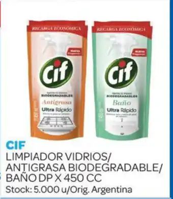 Carrefour Maxi Cif Limpiador Vidros/Antigrasa Biodegradable/ Baño DP x 450 cc oferta