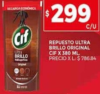 Supermercados DIA Repuesto Ultra Brillo Original CIF 380ml oferta