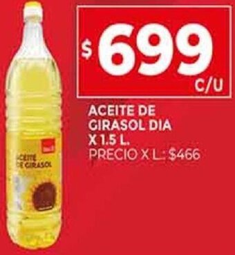 Supermercados DIA Aceite de Girasol Dia 1,5L oferta