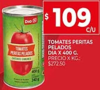 Supermercados DIA Tomates Peritas Pelados Dia 400g oferta
