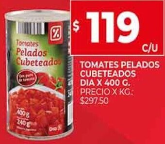 Supermercados DIA Tomates Pelados Cubeteados Dia 400g oferta