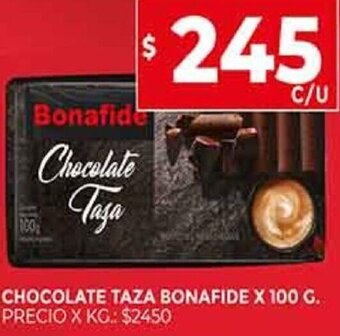 Supermercados DIA Chocolate Taza Bonafide 100g oferta