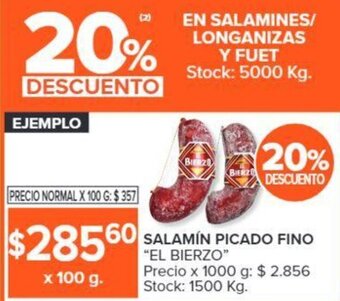 Carrefour Salamín Picado Fino 100g oferta