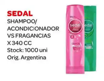 Carrefour Maxi Sedal Shampo/Acondicionador Vs Fragrancias x 340cc oferta