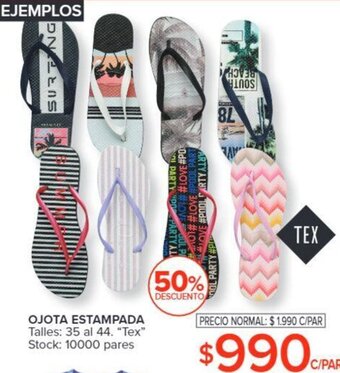 Carrefour Tex Ojota Estampada 35 al 44 oferta