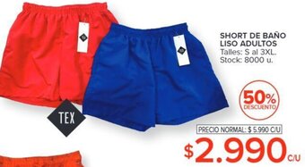 Carrefour Short de Baño Liso Adultos S al 3XL oferta