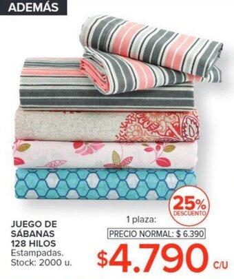 Carrefour Juego de Sábanas 128 Hilos oferta