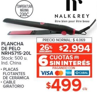 Carrefour Plancha de Pelo NRHS715-20L oferta