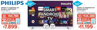 Carrefour Philips Smart TV Android 43" Blanco oferta