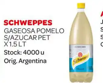 Carrefour Maxi Schweppes Gaseosa Pomelo S/Azucar Pet x 1.5T oferta