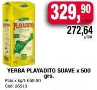 Maxiconsumo Yerba Playadito Suave 500g oferta