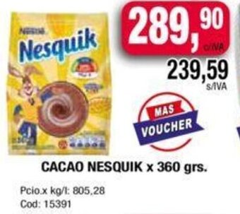 Maxiconsumo Cacao Nesquik 360g oferta