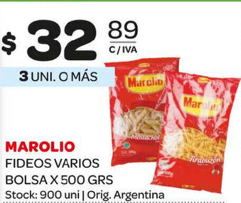 Carrefour Maxi Marolio Fideos Varios Bolsa x 500grs oferta