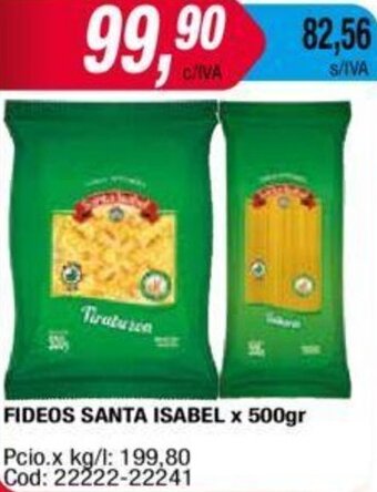 Maxiconsumo Fideos Santa Isabel 500g oferta