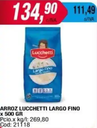 Maxiconsumo Arroz Lucchetti Largo Fino 500g oferta