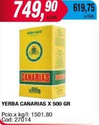 Maxiconsumo Yerba Canarias 500g oferta