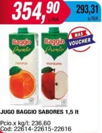 Maxiconsumo Jugo Baggio Sabores 1,5L oferta