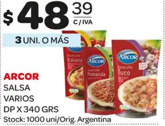 Carrefour Maxi Arcor Salsa Varios DP x 340grs oferta