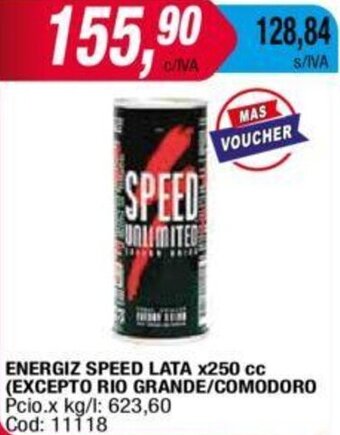 Maxiconsumo Energiz Speed Lata 250cc oferta